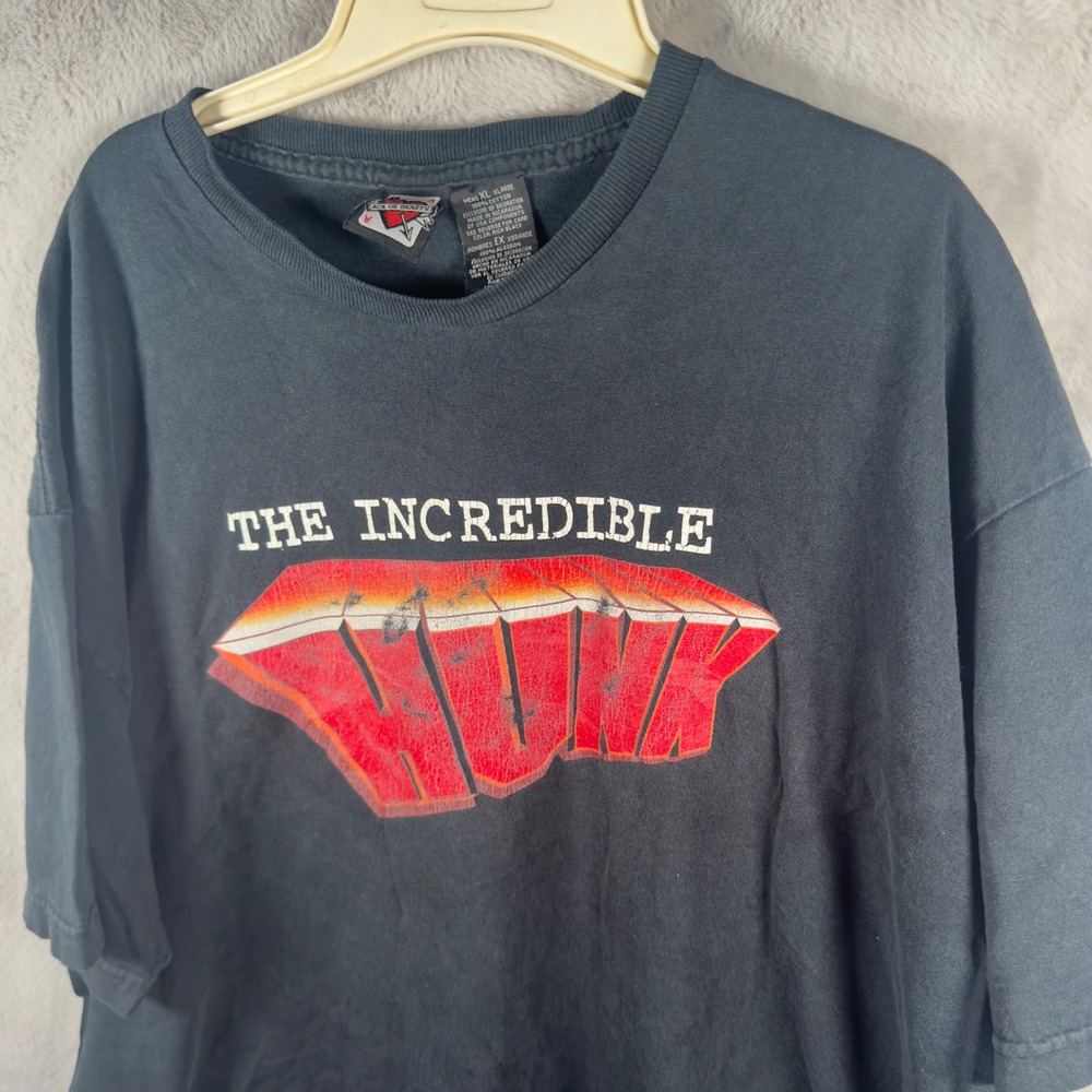 Vintage 90s Ace of Hearts‎ The Incredible Hunk Graphic T-Shirt Mens XL Black Y2K